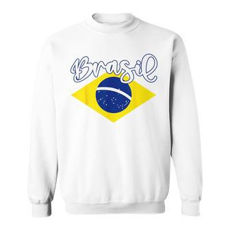 Brazilian Flag Colors National Brazil Brasil スウェットシャツ - Kawaiitshirt