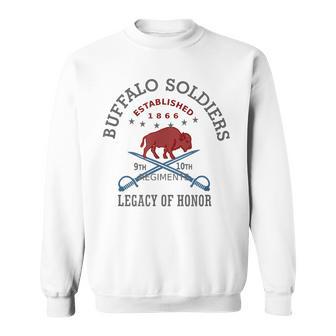 Buffalo Soldiers Honorarium Grey Red Combo Sweatshirt - Thegiftio UK