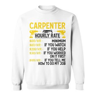 メンズ Carpenter Hourly Rate For Woodworker Carpenter Retro スウェットシャツ - Kawaiitshirt