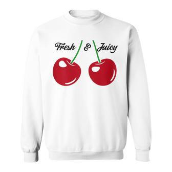 Cherry Top Fresh Juicy Red Cherries Women's Vintage Cherry Sweatshirt - Thegiftio UK