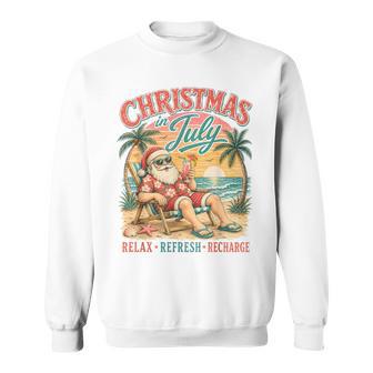 Christmas In July Relax Beach Santa Hawaiian Sunset Cruise Sweatshirt | Seseable UK