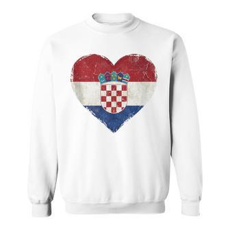 Croatia Hrvatska Flag Zagreb Croatian Jersey Retro Sweatshirt - Thegiftio UK