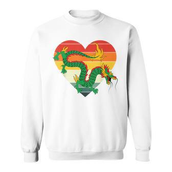 Culture Chinoise Mythologie Retro Coeur Chine Dragon Chinois Sweater e - Cadeauxyz