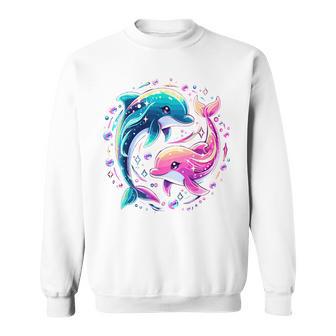 Dolphin Colorful Sea Ocean Animal Dolphin Sweatshirt - Thegiftio UK