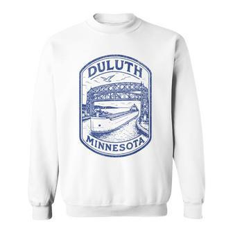 Duluth Minnesota Mn Aerial Lift Bridge Boat Lake Superior Sweatshirt - Thegiftio UK