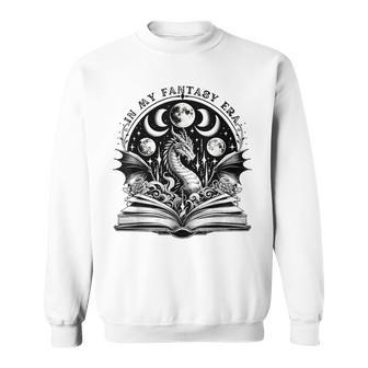 In My Fantasy Era Books Dragon & Moon Bookish Bookworm Sweatshirt - Monsterry