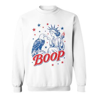 4Th Of July Boop Eagle Statue Of Liberty Patriotic Usa Comfort Colors Crop Top Sweatshirt - Thegiftio UK