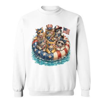 4Th Of July Cats Patriotic Cats Fourth Of July Sweatshirt | Seseable UK
