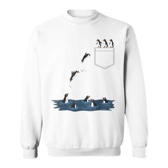 Penguin Pocket Cute Diving Penguin For Animal Lover Sweatshirt | Seseable UK