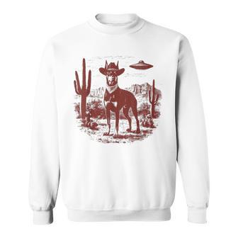 Ufo Western Cowboy Doberman Vintage Sweatshirt - Thegiftio UK