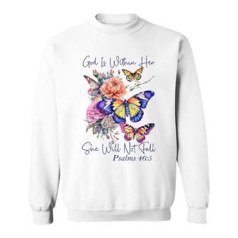 God Is Within Her Faith 聖句 詩篇 スウェットシャツ - Kawaiitshirt