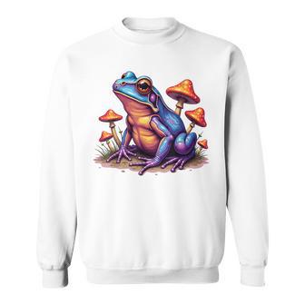 Grenouille Crapaud Aux Champignons Psychédéliques Illustration Trippy Sweater e - Cadeauxyz
