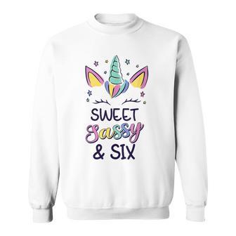 Happy 6Th Birthdayweetassy Andix Unicorn 6歳 スウェットシャツ - Kawaiitshirt