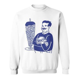 Hombre De Dibujos Animados Con Kebab Comida Rápida Felizandwich Camisa de entrenamiento - Regaloses