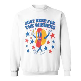 Hot-Dog I'm Just Here For The Wieners 4Th Of July Sweatshirt - Thegiftio UK
