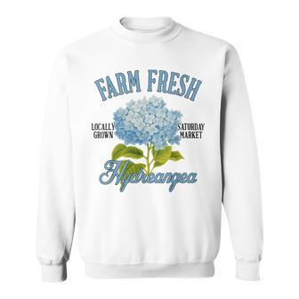 Hydrangea Farmers Market Gardening Farm A Fresh Hydrangea Sweatshirt - Monsterry UK