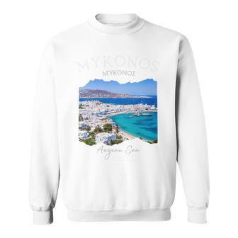 Île Grecque Mykonos Grèce Dans La Mer Égéeacay En Famille Haut De Gamme Sweater e - Cadeauxyz