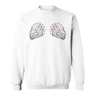 Just Here For The Fireworks Boobs 4Th Of July For Couples Sweatshirt - Thegiftio UK