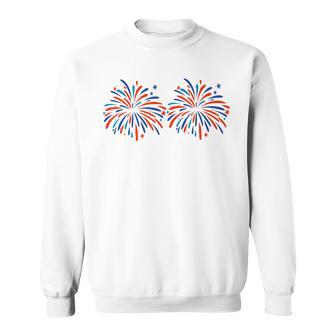 Just Here For The Fireworks Patriotic Couple Sweatshirt - Monsterry