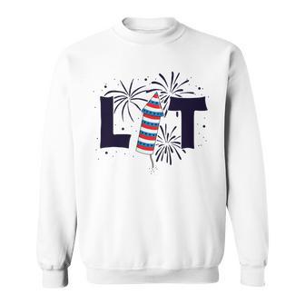 Lit 4Th Of July Kids Patriotic American Fireworks Usa Performance Sweatshirt - Monsterry