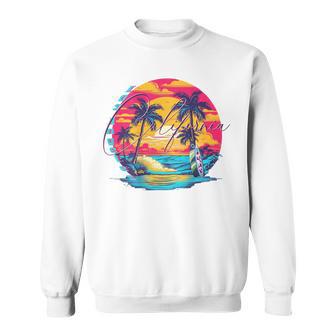 Los Angeles California、サーフィンサーフボードレトロ スウェットシャツ - Kawaiitshirt