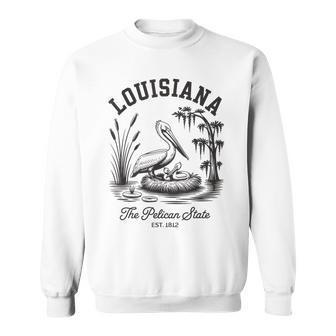 Louisiana Pelican State Swamp And Wildlife Vintage Sweatshirt - Thegiftio UK