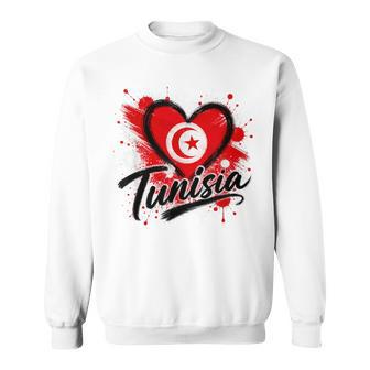 I Love Tunisia 旅行旗 ハート ツーリスト バケーション デザイン スウェットシャツ - Kawaiitshirt