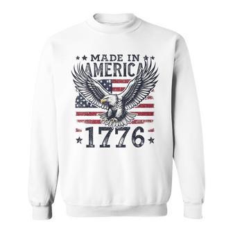 Made In America 1776 Patriotic Eagle Us Flag Vintage Sweatshirt - Thegiftio UK