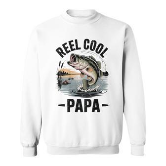 Men's Fishing Dad Reel Cool Papa Bass Fish Fisherman Sweatshirt - Thegiftio UK