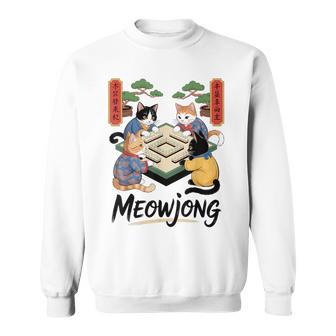 Meowjong Cat Mahjong Anime Kawaii Cats Sweatshirt - Thegiftio