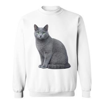 Motif De Race De Chat Bleu Russe Pour Les Amoureux Des Chats Haut De Gamme Sweater e - Cadeauxyz