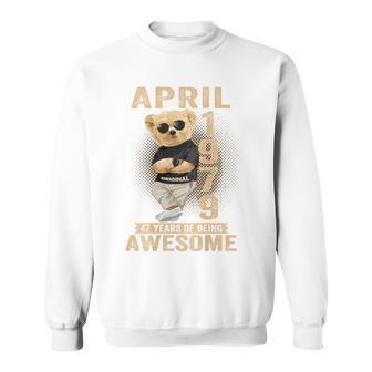 On Back 1979年4月 47歳の誕生日 47歳 テディベア スウェットシャツ - Kawaiitshirt
