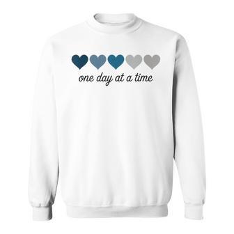 One Day At A Time Motivational Heart Sweatshirt - Thegiftio UK