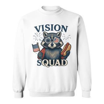 Optometrist 4Th Of July Vision Squad Eye Doctor Raccoon Sweatshirt - Monsterry