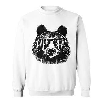 Papa Bear Face Sunglasses Dad Grandpa Father’S Day Sweatshirt - Monsterry
