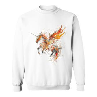 Pegasus Peinture Graphique Abstraite Oeuvre D'art Pegasus Coloré Sweater e - Cadeauxyz