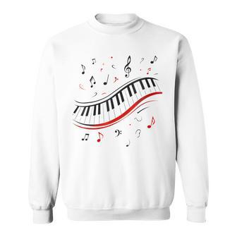 - Rétro Avec Notes De Musique De Piano Sweater e - Cadeauxyz