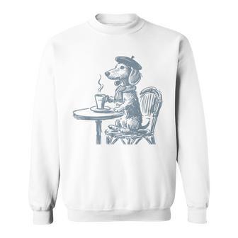 Retro Dachshund París Perro Francés Caféalchicha Perro Mamá Papá Camisa de entrenamiento - Regaloses