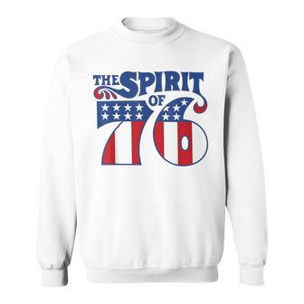 Retro The Spirit Of 76 Usa American Flag Fourth Of July Sweatshirt - Thegiftio UK