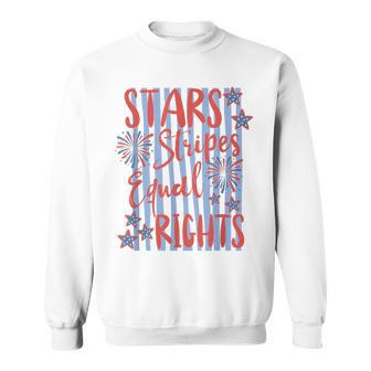 Retro Striped Stars Stripes Equal Rights Liberal 4Th Of July Sweatshirt - Thegiftio UK