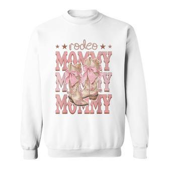 Rodeo Mommy Pink Boots Coquette Cow-Girl Birthday Party Sweatshirt - Thegiftio UK
