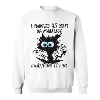 Sapphire Wedding I Survived 45 Years Of Marriage Sweatshirt - Thegiftio UK