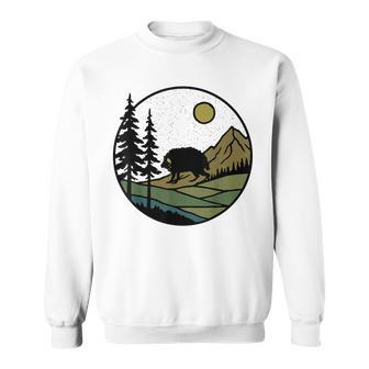 Squonk Vintage Rustic Forest Trees With Mountains Cryptid Sweatshirt - Thegiftio UK