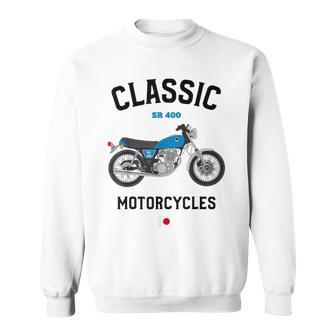 Sr 400 ブルー クラシックバイク モーターサイクリスト オートバイ スウェットシャツ - Kawaiitshirt
