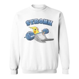 Stronk オカメインコ フィットネス オウム ワークアウト オカメインコ 鳥 ミーム スウェットシャツ - Kawaiitshirt