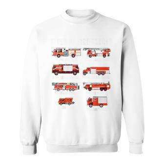 Toddler Boy Types Of Firetruck Firefighter Baby Dad Fireman Sweatshirt - Thegiftio UK