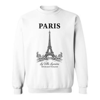Torre Eiffel París Francia Estructura Icónica In Mangas Camisa de entrenamiento - Regaloses