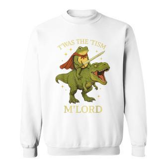 Twas The Tism M'lord Frog ライディング 恐竜 ファンタジー 中世 スウェットシャツ - Kawaiitshirt