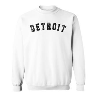 Vintage Detroit Michigan Distressed Bold Text Apparel Comfort Colors Crop Top Sweatshirt - Thegiftio UK