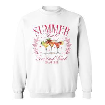 Vintage Retro Summer Babe Cocktail Club Drinking Lovers Sweatshirt - Thegiftio